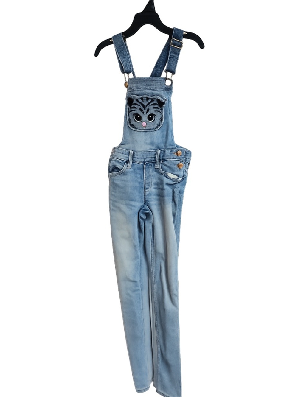 H&M Denim Cat Overalls Girls 7/8Y